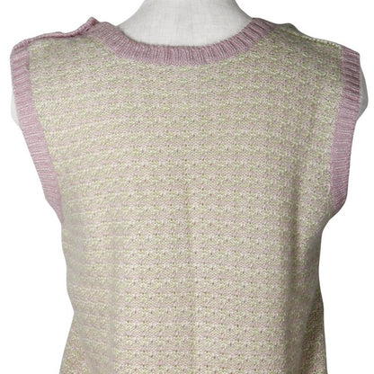 Chanel Knit 05P P25397v01844 Cashmere And Rayon Pink/yellow Green Ladies Vest