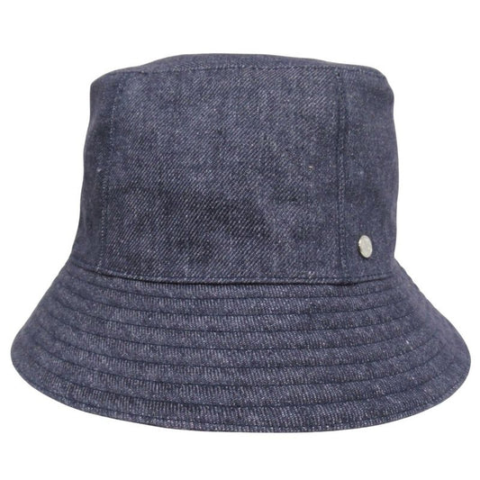 Hermes Denim Eden Bucket Hat Linen Serie Logo Silver Hardware Size 56 Indigo