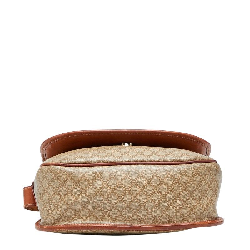 Celine Macadam Star Ball Beige Brown PVC Leather Women's Celine
