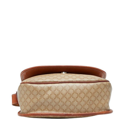 Celine Macadam Star Ball Beige Brown PVC Leather Women's Celine