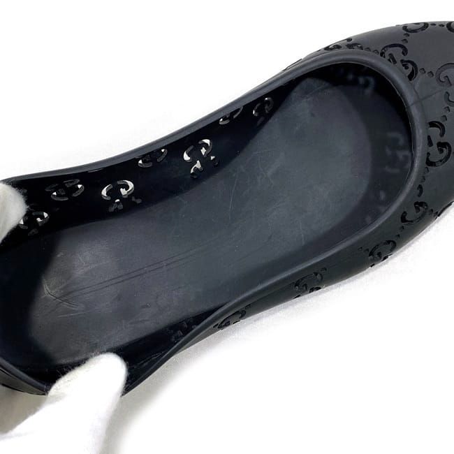 Gucci Flat Shoes Black Cima Excellent Condition 24.0cm (9.45in) Rubber Preowned