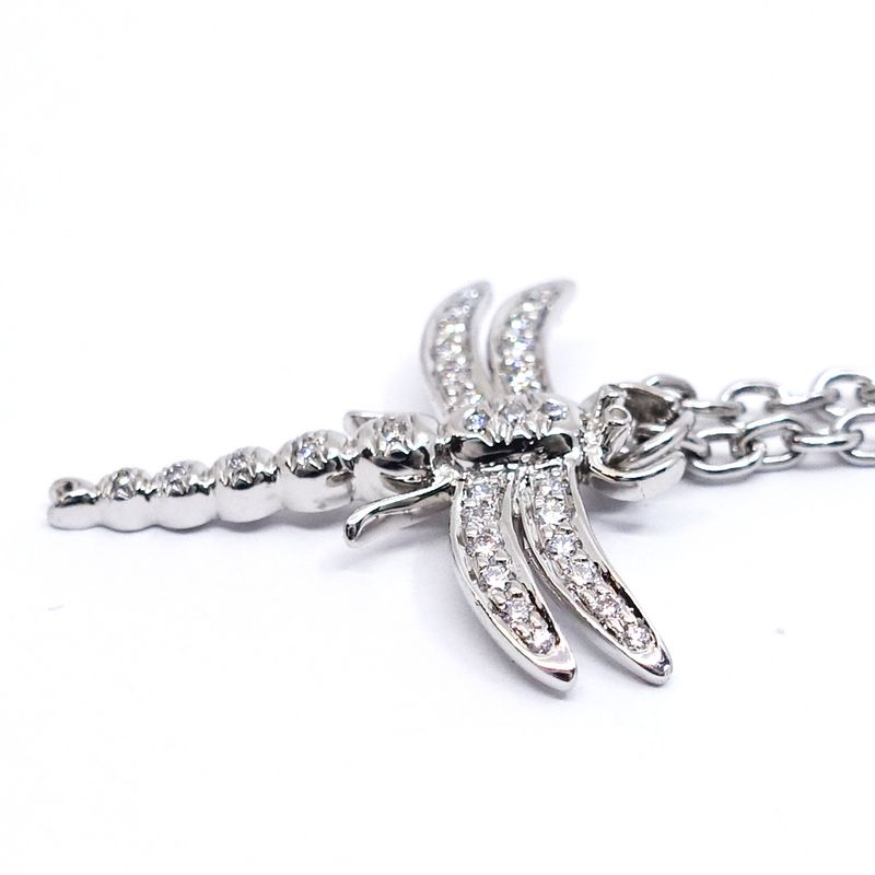 Tiffany & Co Pt950 Dragonfly Diamond Necklace Platinum Jewelry - Women's