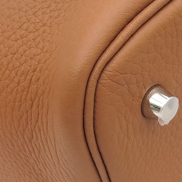 Hermes Handbag Picotin Lock MM Taurillon Clemence Gold Silver Hardware Never