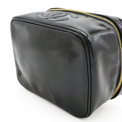 Chanel Coco Mark Enamel Vanity Bag Handbag Cosmetic Pouch Makeup Pouch Patent