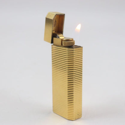  Cartier Pentagon Striped Pentagonal Roller Gas Lighter Gold