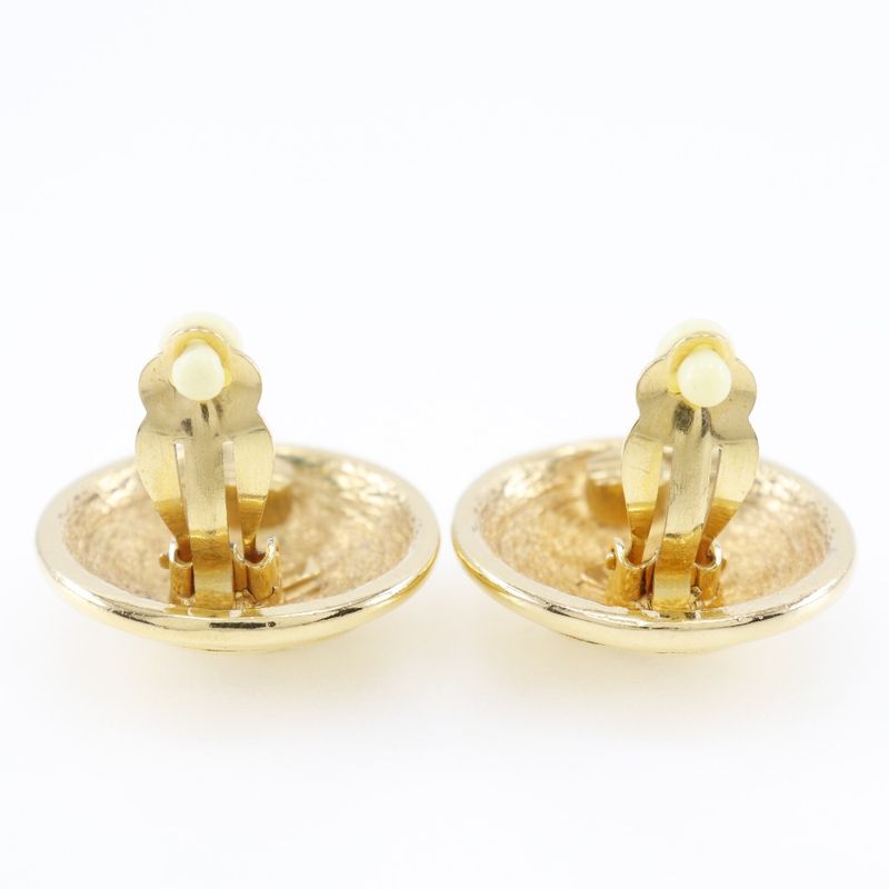 Chanel Coco Mark Matelasse Vintage Gold Plated Ladies 27.8g Earrings