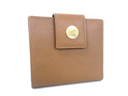 Bvlgari Leather Bifold Wallet Coin Purse Wallet Men's Women's Brown Fk7519