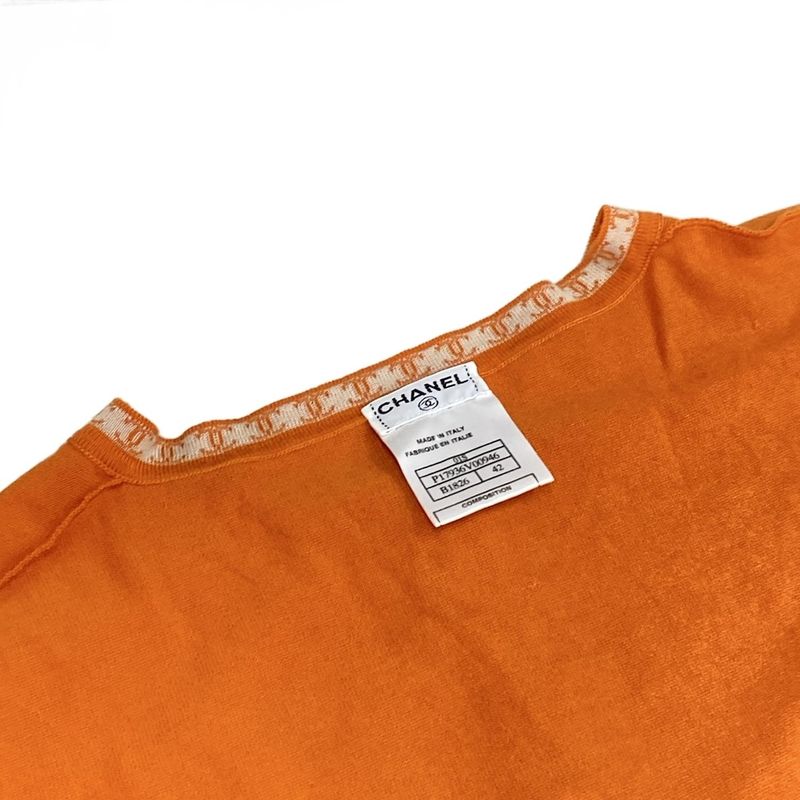 Chanel Cardigan Size 42 L Women - P17936 Orange Cashmere