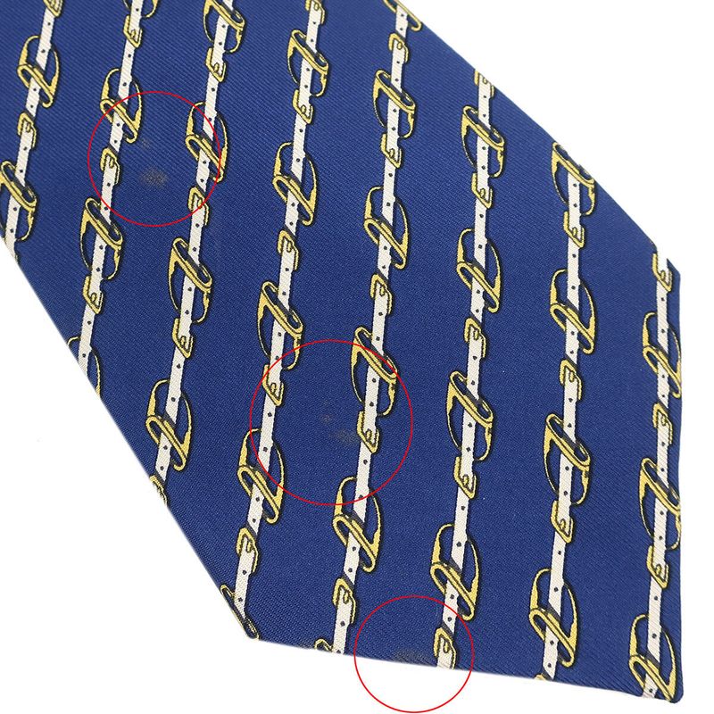Hermes Necktie Harness 9cm (3.54in) Silk Navy and Multicolor Navy Blue Belt