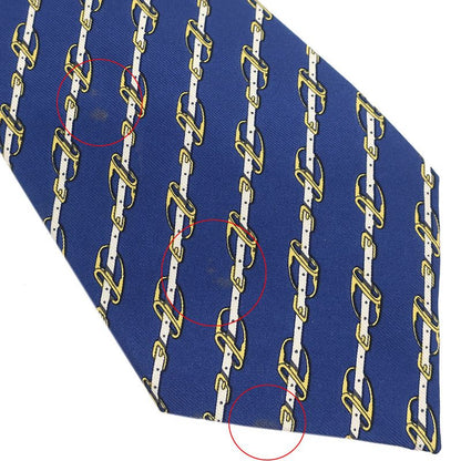 Hermes Necktie Harness 9cm (3.54in) Silk Navy and Multicolor Navy Blue Belt