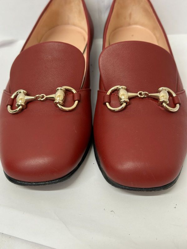 Gucci 466702 Horsebit Leather Loafers Red 35 1 2 Approx 22.5cm (8.86in) with