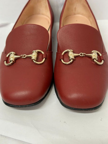 Gucci 466702 Horsebit Leather Loafers Red 35 1 2 Approx 22.5cm (8.86in) with