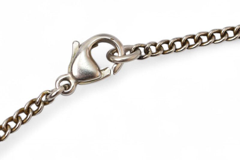 Chanel Necklace Pendant Chanel Coco CC Heart Ribbon Rhinestone Black Silver 05P