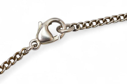 Chanel Necklace Pendant Chanel Coco CC Heart Ribbon Rhinestone Black Silver 05P