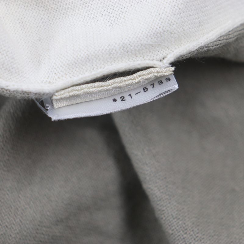 Hermes 22SS Cotton Cashmere Crew Neck Bicolor Short Sleeve Thermal Knit Ivory