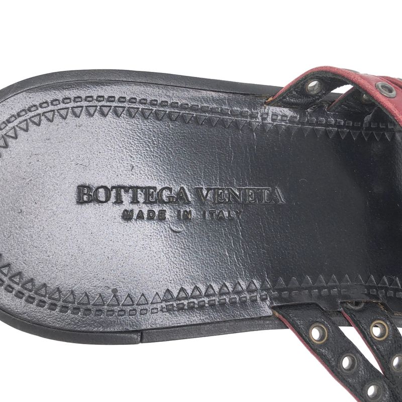 Bottega Veneta Leather Sandals Red Black 35 1 2