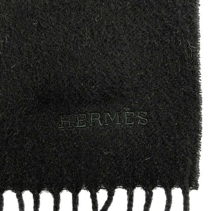 Hermes 100% Cashmere Fringe Large Shawl Scarf Unisex | Black | Men's