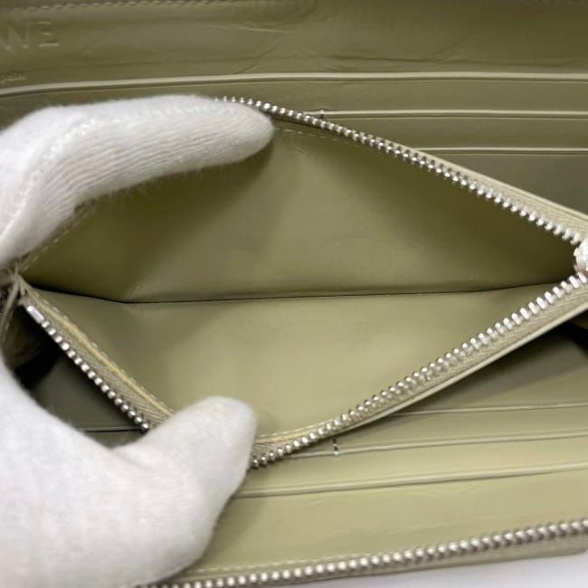 Loewe Round Zipper Long Wallet Beige Light Blue Puzzle