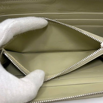 Loewe Round Zipper Long Wallet Beige Light Blue Puzzle