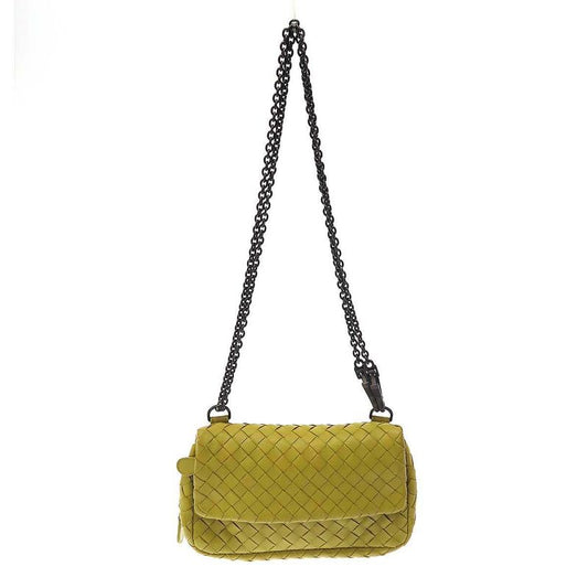 Bottega Veneta Intrecciato Chain Shoulder Bag in Yellow