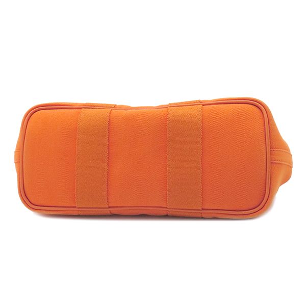 Hermes Handbag Valparaiso PM Twirl Chevron Leather Orange Silver Hardware G