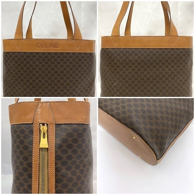 Celine Tote Bag Brown Macadam Large PVC Leather Preowned