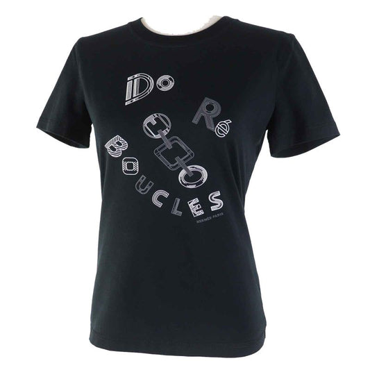 Hermes 23SS 3h4611dl Do Re Boucles Do Re Boucles Cotton Short Sleeve T-shirt