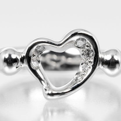 Tiffany & Co Open Heart Pt950platinum × Diamond #7 Ladies 5.58g Ring