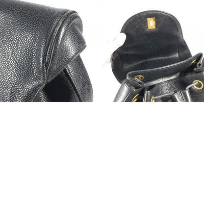 Chanel Backpack Sac CC Coco Mark Triple Coco Logo Caviar Skin Black