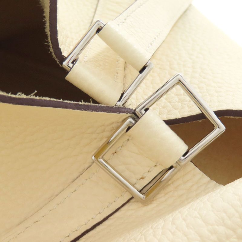 Hermes Picotin Lock MM Silver Hardware Handbag Taurillon Cles Mance Women