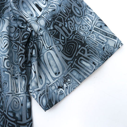 Dior X Stussy Logo All Over Short Sleeve Shirt Size 38 Navy