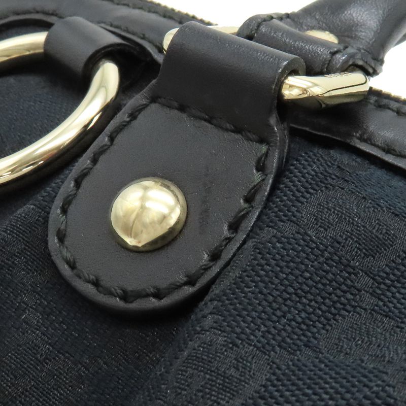 Gucci 2way Bag Sookie 2way GG Canvas Black Gold Hardware Black Shoulder Handbag