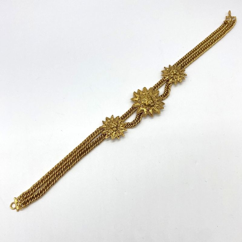 Chanel Lion Necklace Choker Vintage Gold Gilt