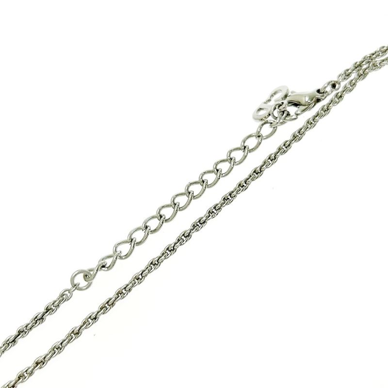 Christian Dior Metal Rhinestone CD Logo Necklace Silver 434411 Necklace