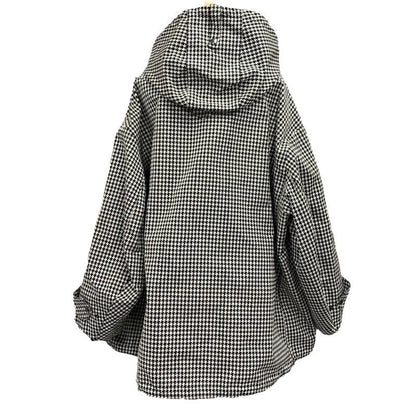 Christian Dior Anorak Top Hoodie Logo Half Zip Houndstooth Long Sleeve