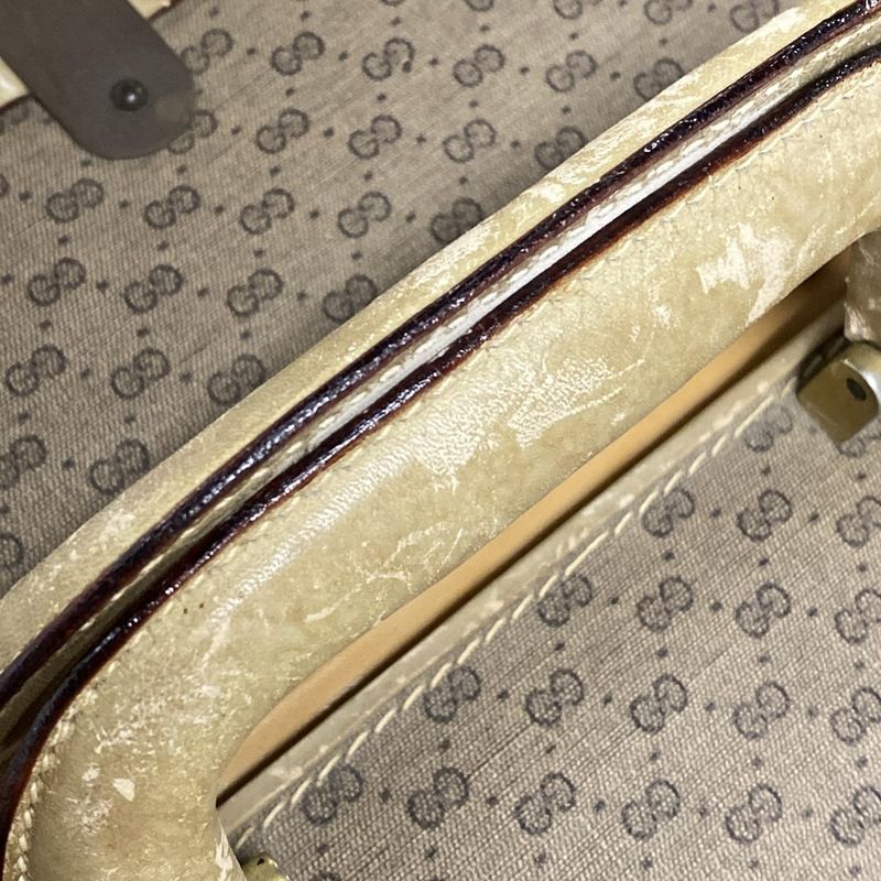 Gucci Trunk Case Old Guccigg Pattern Beige X Brown X Dark Brown Lock Number