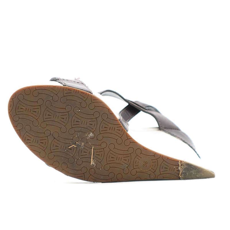 Celine Wedge Sole Strap Sandal White and Brown 36