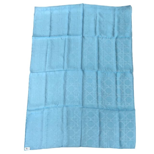 54nua304i631 Christian Dior Cannage Jacquard Stole Silk Large Light Blue Shawl