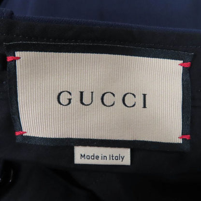Gucci 624955 Center Press Wide Pants With Logo Patch Navy 36 Made In Italy