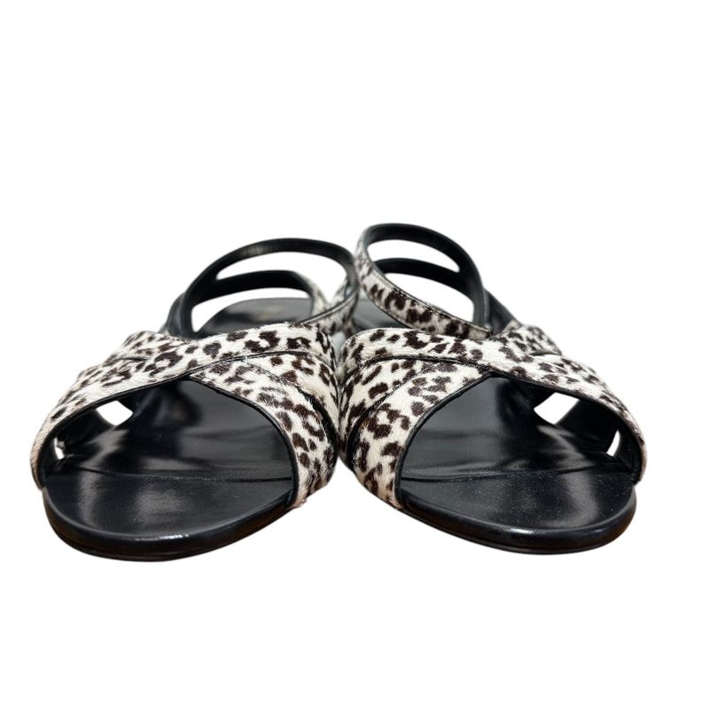Unused Celine Animal Print Halaco Low Heel Sandals 36.5 Equivalent To 23.5cm