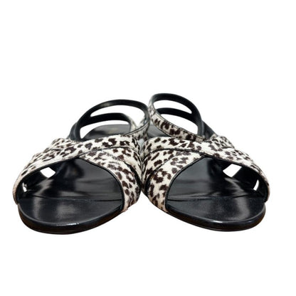 Unused Celine Animal Print Halaco Low Heel Sandals 36.5 Equivalent To 23.5cm