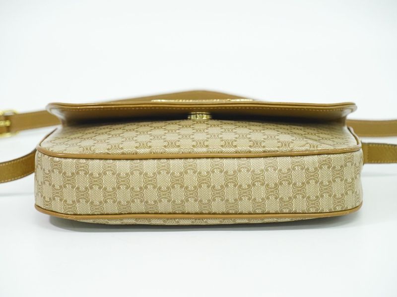 Authentic Celine Macadam Shoulder Bag Pochette PVC Beige Macadam Bag Pre-owned