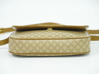 Authentic Celine Macadam Shoulder Bag Pochette PVC Beige Macadam Bag Pre-owned