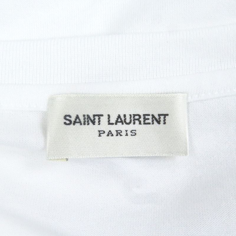 Saint Laurent Paris 2021 464572 100% Cotton Logo Print Crew Neck Short Sleeve