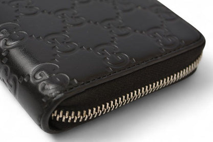 Gucci Wallet Gucci Long Wallet Round Zipper Webline Guccissima Black 408831