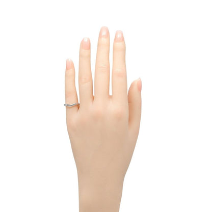 Tiffany & Co Curved Band 2mm (0.08in) Model Pt950platinum X 9P Diamonds #6.5