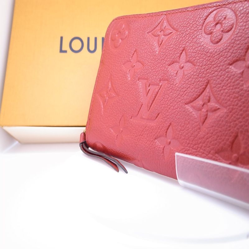 Louis Vuitton Portefeuille Clemence Long Wallet M60169 Ladies Red Pawnshop Lot