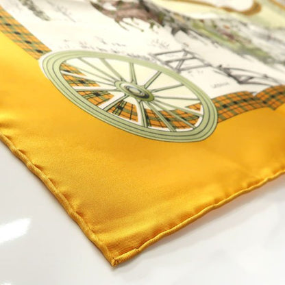 Hermes Carre 90 BULL & Mouth Western Coach Office Mail Coach Yellow Scarf Hermes