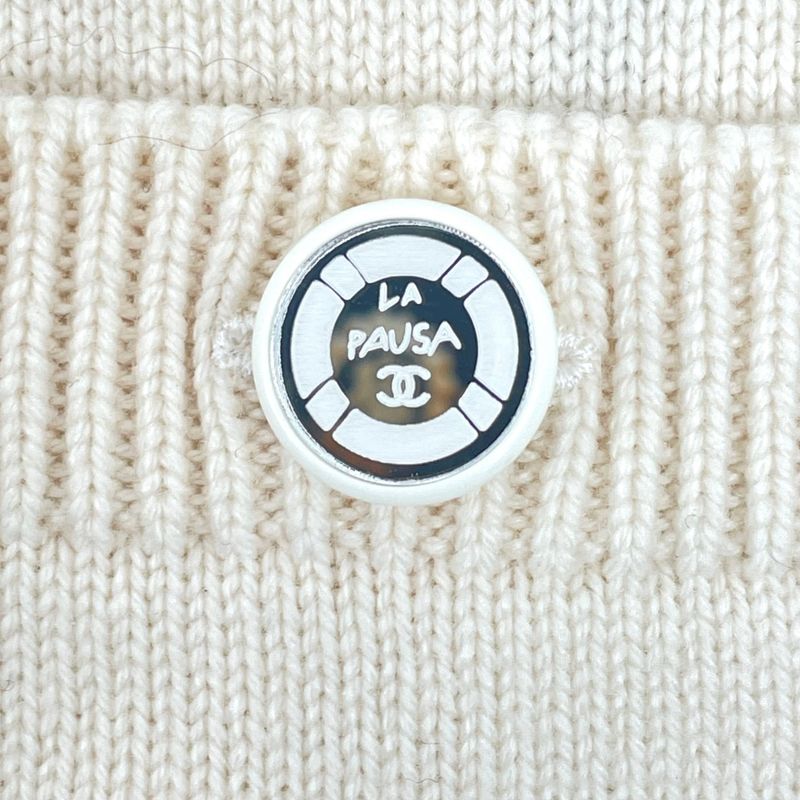 Chanel Dress 19C Coco Mark Coco Button Cashmere Knit Multicolor Storage With Bag