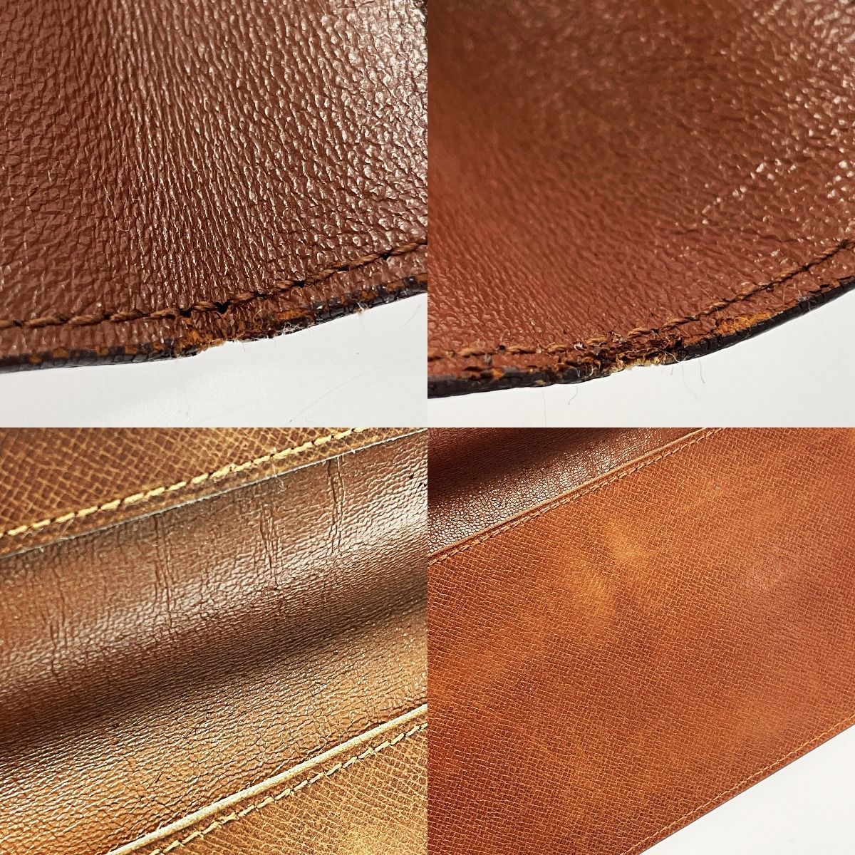 Louis Vuitton Monogram Porto Chequier Double M62223 Brown Long Wallet Unisex